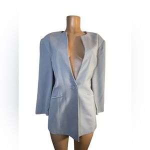 Grey blazer beautiful detail one button Size 18